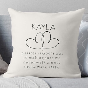 sister gifts personalized from sister pillow gifts god&#39;s way sister pillow minimalist inspirational elegant sister neutral love hearts
