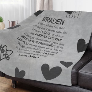 son gifts from mom personalized son blanket customizable inspirational son gifts custom grey adult son gifts from dad mom