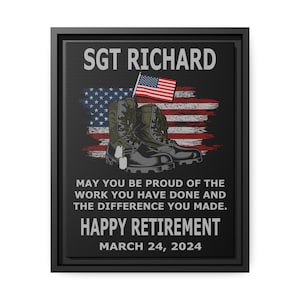 Army retirement gift personalized army retirement canvas custom military army retirement gifts