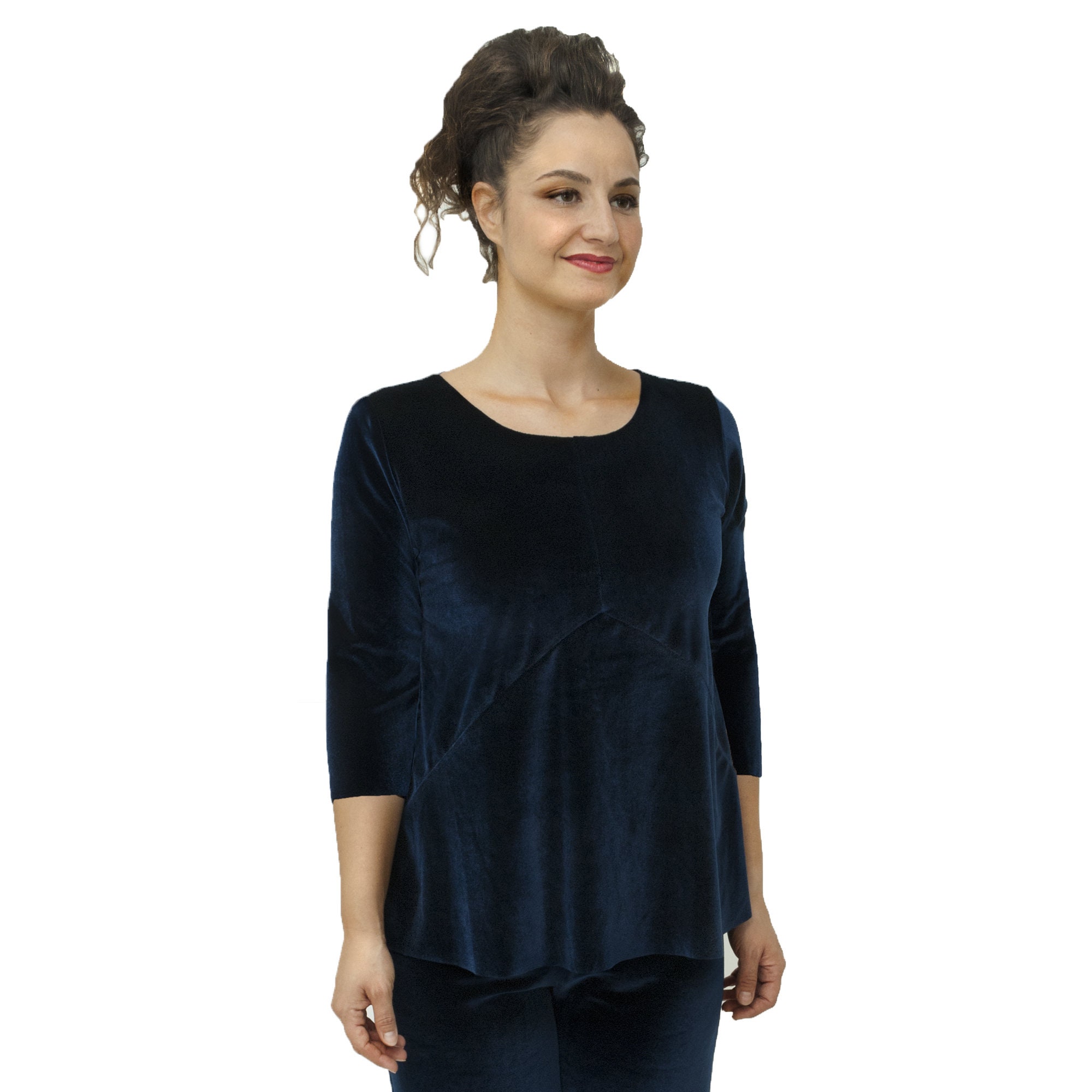 Women's Muffin Sweater Blue Velvet Sweater Flared Shirt Etsy