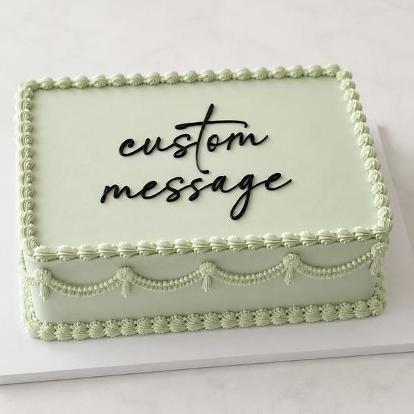 Taarttopper met aangepast bericht | Gepersonaliseerde acryl caketopper | Aangepaste naamtaartdecoratie | Verjaardag Huwelijksverjaardag