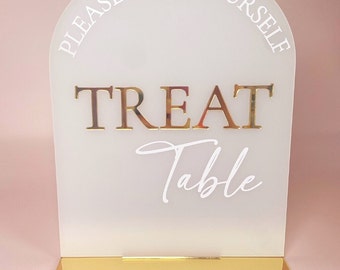 Treat Table Acrylic Sign | Wedding Acrylic Signage | Dessert Table Sign | Acrylic Wedding Signs | Treat Table