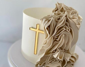Cross Cake Charm | Christening Cake Decoration | Christening Cake Charm | Acrylic Cross Cake Charm | Baptism Topper | Christening Cake
