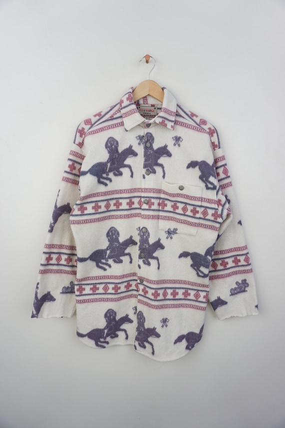 Vintage Fleece Hemd Größe  S-M