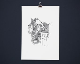 Bremer Dächer - Zeichnung A4 Digitaldruck