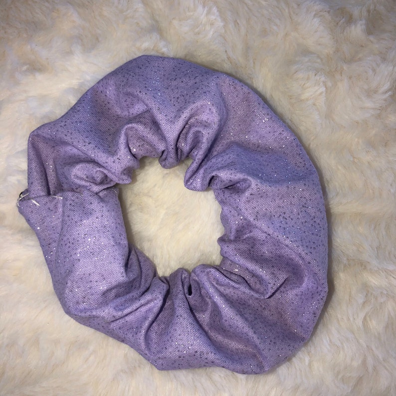 Lavender fluffy scrunchie Glitter scrunchie