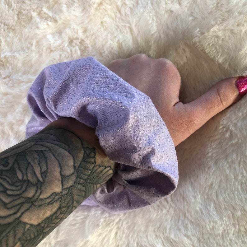 Lavender fluffy scrunchie Glitter scrunchie