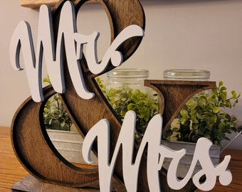 Mr. & Mrs. Rustic Wedding Centerpiece