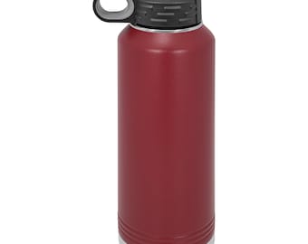 40 oz. Personalized Engraved Stainless Steel Water Bottle – Insulated Sports Bottle with Flip-Top Lid & Straw