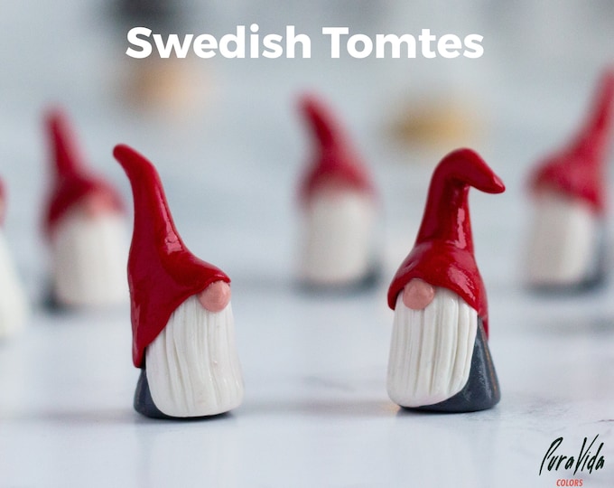 Miniature Gnome, Swedish Tomte, Norwegian Nisse, Polymer Clay