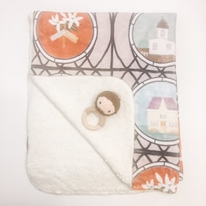 St. Joseph Baby set-Rattle and Blanket