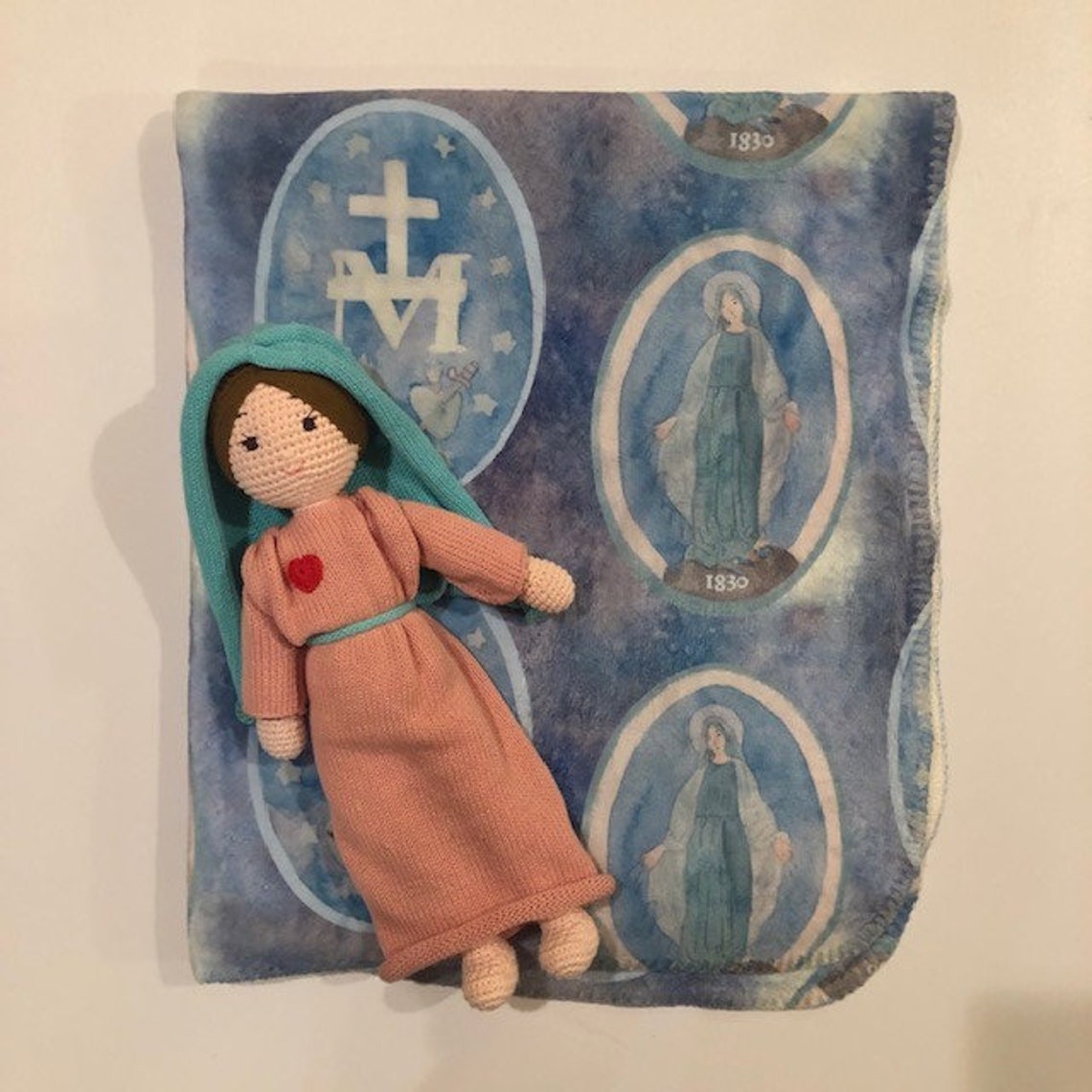 Catholic Baby Blanket Mary Blanket Baptism Blanket Catholic Etsy