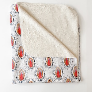 Our Lady of Guadalupe Soft Sherpa Fleece Baby Blanket