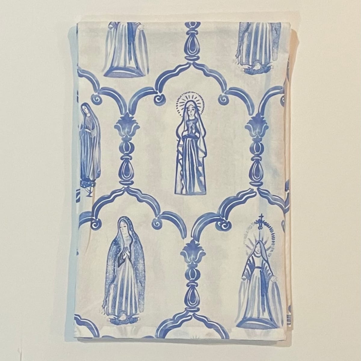 Set of 2 Mary Apparition Hand Towels | Catholic Blue & White Mary Hand Towels Set | Set of 2 Kitchen Blessed Mother Hand Towels - - Etsy