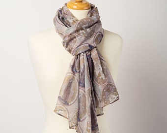Miraculous Medal Scarf in Neutral Mother&#39;s Day Gift Catholic Gift Woman&#39;s Catholic Scarf Blessed Mother Scarf