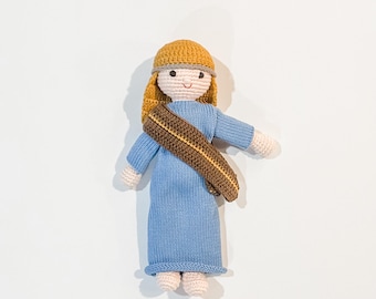 Weihnachtsmütze | Krippenfigur Hirtin Puppe | Schäfer Puppe für Krippenset