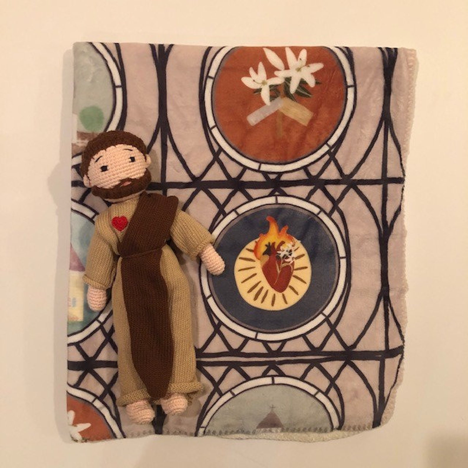 Catholic Baby Blanket Mary Blanket Baptism Blanket Catholic Etsy