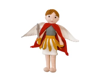 Handgemachte St. Michael Erzengel Puppe | Bio-Baumwolle katholisches Geschenk