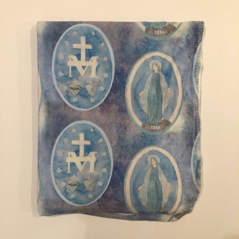 Catholic Baby Blanket Mary Blanket Baptism Blanket Catholic Etsy