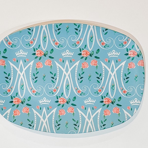 Auspice Maria Platter pool blue | Catholic Platter | Catholic Home | Catholic Gift | Blessed Mother Gift