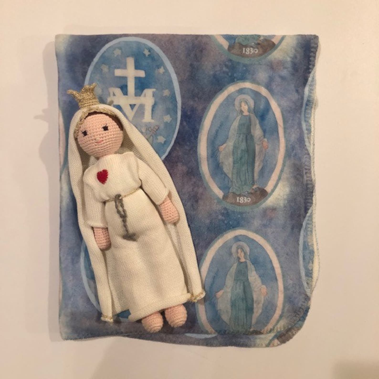 Catholic Baby Blanket Mary Blanket Baptism Blanket Catholic Etsy