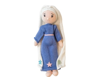 Stella Maris Handstrickpuppe | Selige Mutter Maria, Stern des Meeres katholisches Spielzeug