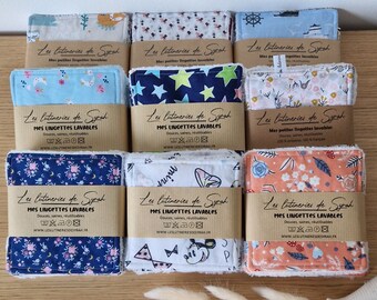 BAMBOU DOUDOU Lot de 7 lingettes lavables en coton et bambou