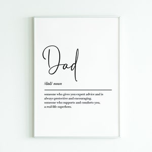 Dad definition, birthday presents, dad gifts, dad print, gift from daughter, gift for him, gift from son, daddy gifts, fathers day gifts