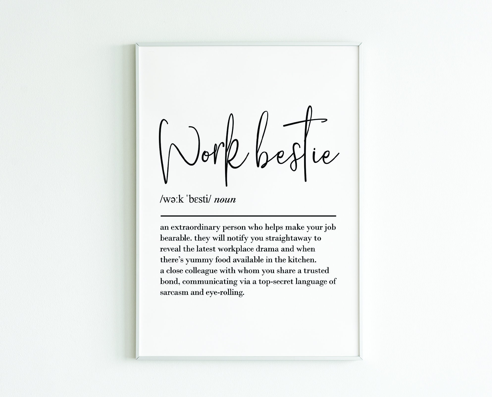 Work bestie definition print best friend gifts birthday Etsy