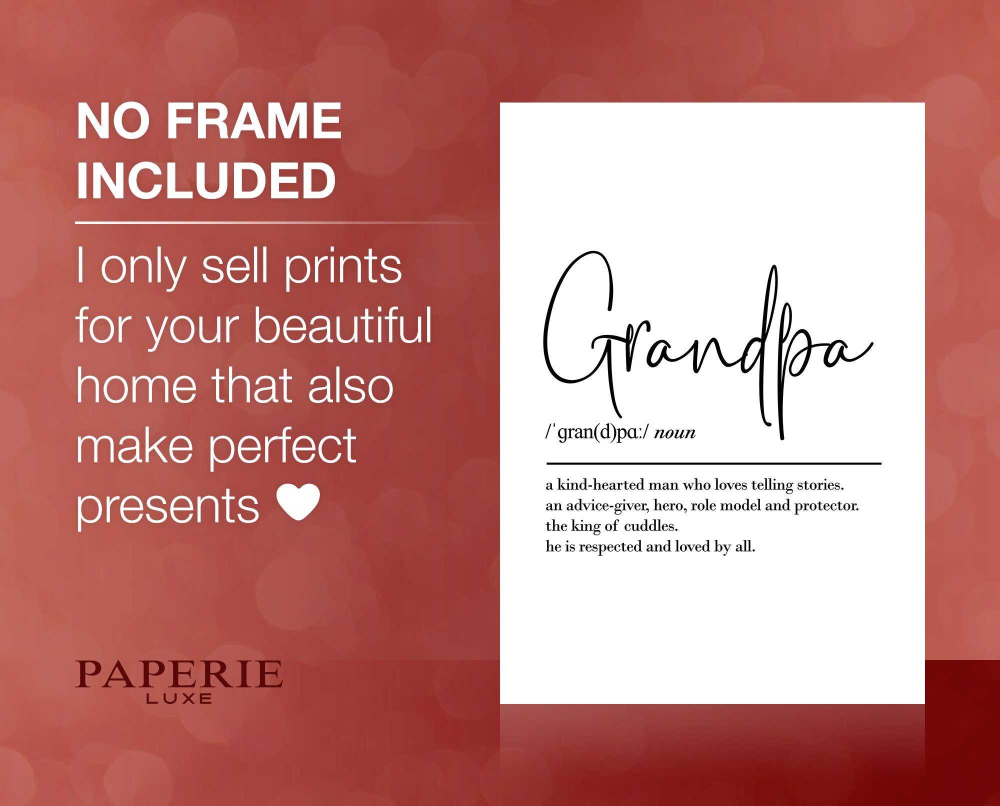 Grandpa definition grandad gift grandad print prints wall