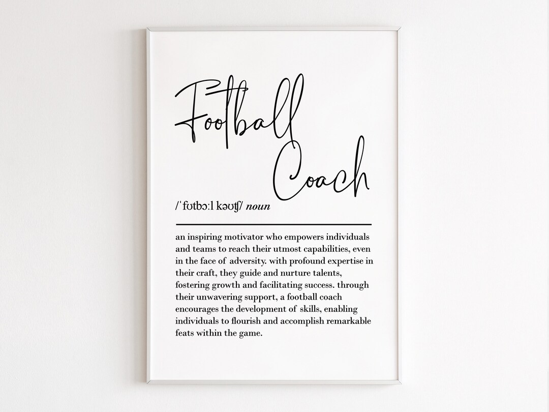 Football Coach Definition Print, Coach Gifts, Football Coach Gift ...