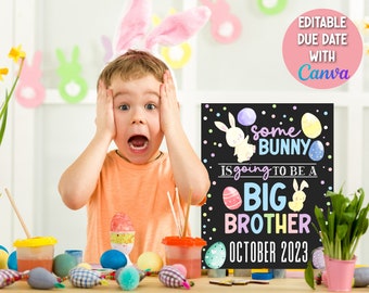 Easter Big Brother Announcement Sign, Some Bunny Pregnancy Announcement Big Brother Sign, Easter Sibling Pregnancy Announcement Digital