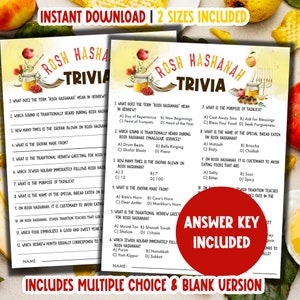 Rosh Hashanah Quiz Spiel | Jüdische Hochfestspiele | Rosh Hashanhah Quiz | Rosh Hashanah Spiele | Jüdische Neujahrsspiele zum Ausdrucken