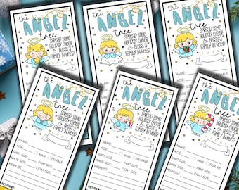 Angel Tree Gift Tags EDITABLE | Giving Tree Gift Tag Template | Donation Slip with Angels Printable | Charity Toy Drive | Christmas Charity