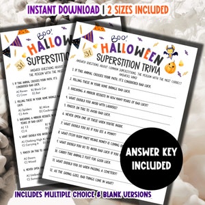 Free Printable Halloween Superstitions Trivia Quiz