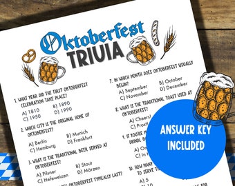 Oktoberfest Trivia | Oktoberfest Games | Beer Festival Game | Oktoberfest Party Games |Oktoberfest Quiz | Icebreaker Games