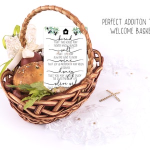 Housewarming Printable Home Blessing, Bread Salt Wine, New Home Owners