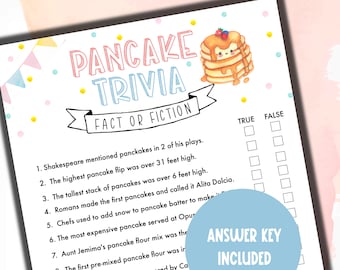 Juegos de fiesta de panqueques / Juego de trivia de panqueques imprimible / Fiesta de panqueques y pijamas / Juegos de desayuno de panqueques / Juegos de fiesta de brunch / Descargar