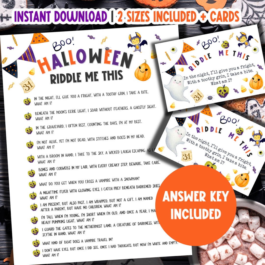 Halloween Riddle Me This Printable Halloween Trivia Game