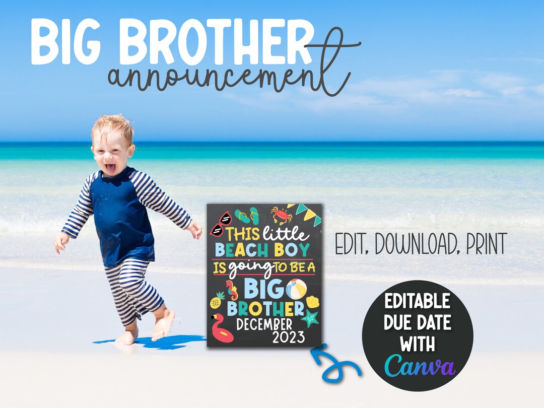 Beach Big Brother Announcement Sign, Summer Big Brother Announcement ...