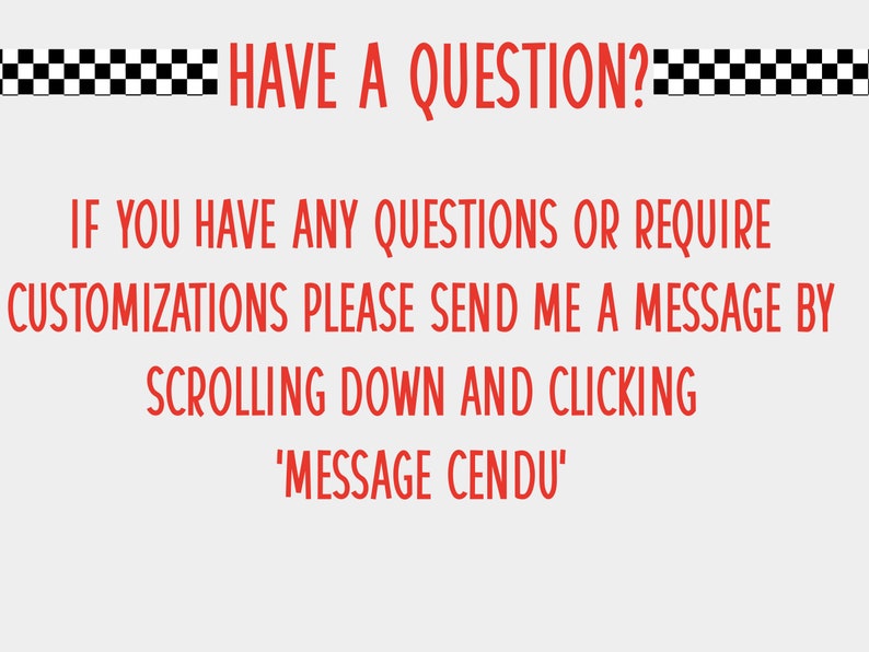 a note for buyers to message seller for any inquiries or customization needs.
