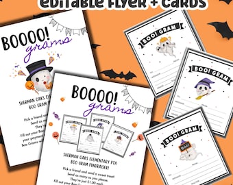 EDITABLE Boo Gram Fundraiser Flyer Template | Halloween Candy Gram PTO PTA Fundraiser School |