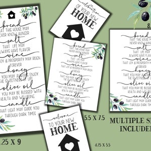 Housewarming Printable Home Blessing, Bread Salt Wine, New Home Owners ...