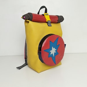 Mochila infantil de lona reciclada para crianças de 3 a 6 anos