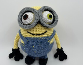 Handmade Crochet Yellow Goggle-Wearing Character Plush | Soft Amigurumi Doll | Gift for Kids, Fans & Collectors