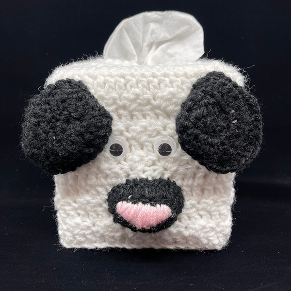 Handmade/crocheted Tissue box cover cow tissue cover