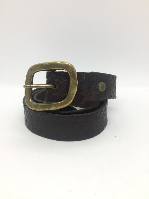 PIERRE BALMAIN vintage leather belt Gold Buckle