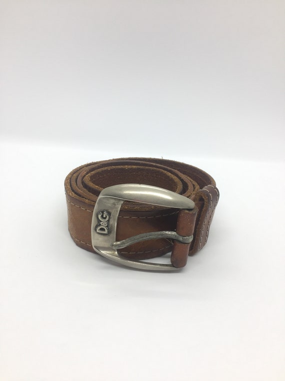 Vintage Dolce and Gabbana D&G Leather Belt Brown - Etsy Denmark display picture 1