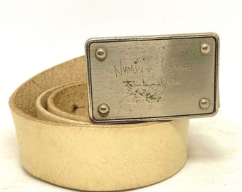NUMBER NINE Vintage Leather Belt Square Buckle - Etsy