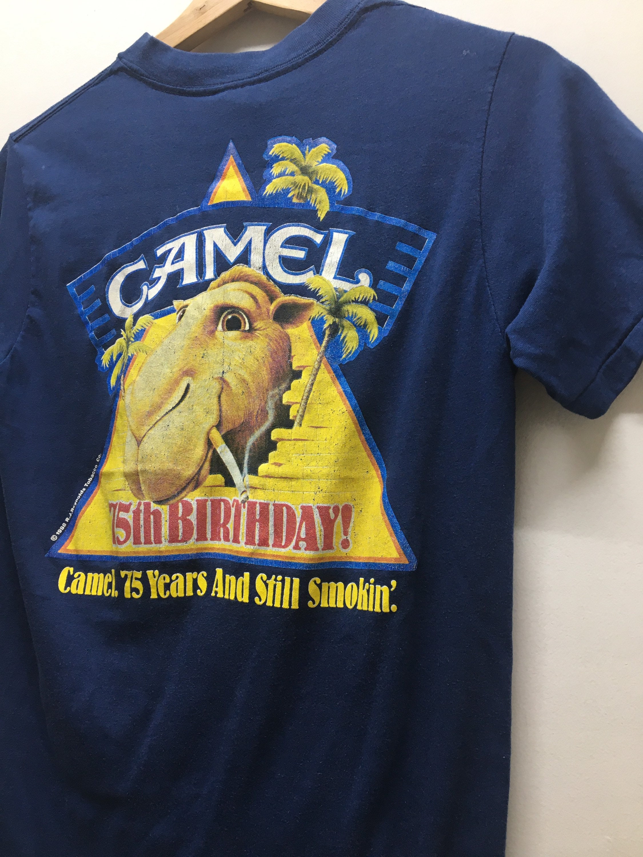 Vintage 1988 Camel 75 Years and Still Smokin Blue Medium Size Made 